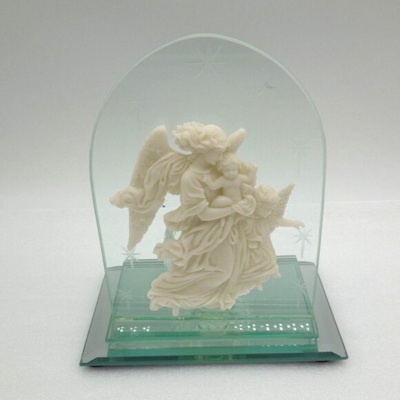 ANGEL MOTIF Tea Light Candle Holder With Transparent Glass Backing - Picture 2 of 11